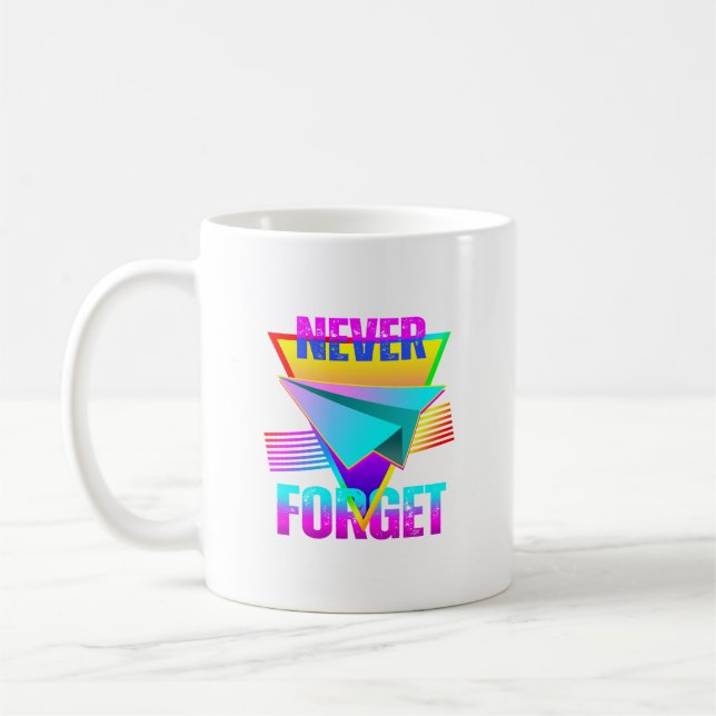 Never Forget Paper Aeroplane Coffee Mug (Left)