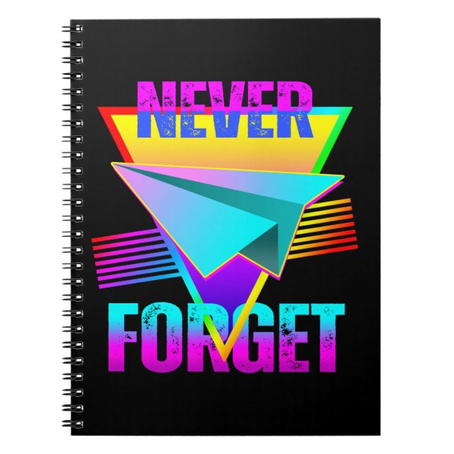 Never Forget Paper Aeroplane Notebook (Front)
