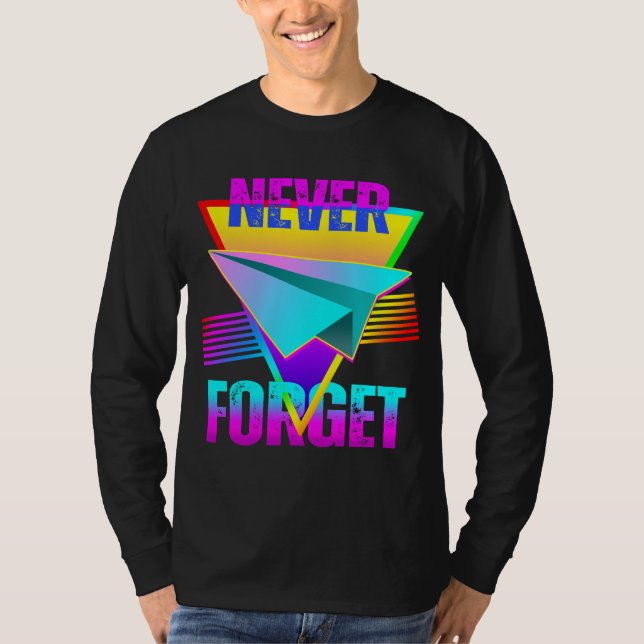 Never Forget Paper Aeroplane T-Shirt (Front)