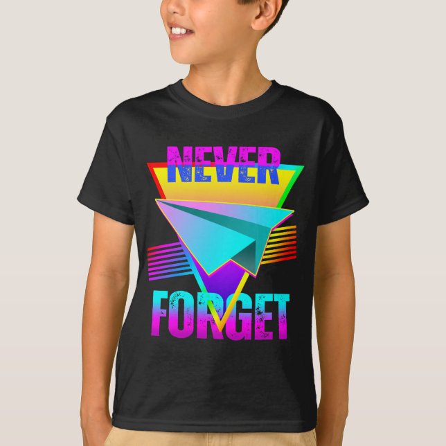 Never Forget Paper Aeroplane T-Shirt (Front)