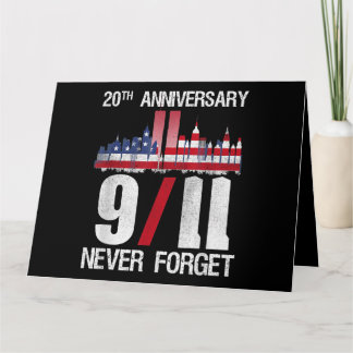 Never forget patriotic 911 american flag card