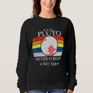 Never Forget Pluto Retro Art Of Baby Planet In Gal Sweatshirt