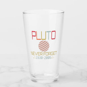 Never Forget Pluto Retro Funny Space, Science Glass