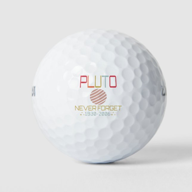 Never Forget Pluto Retro Funny Space, Science Golf Balls (Front)