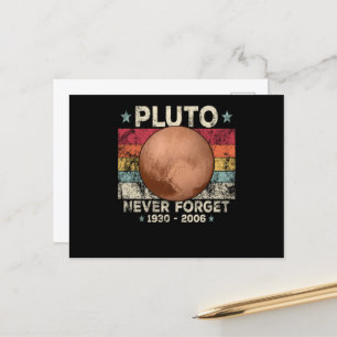 Never Forget Pluto Retro Space Science Postcard