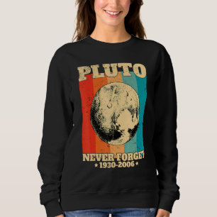 Never Forget Pluto Retro Space Science Sweatshirt