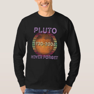 Never Forget Pluto Retro Vintage Style Space Scien T-Shirt