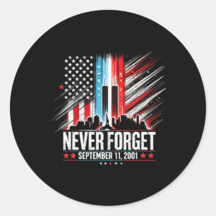 Never Forget September 11 2001 Memorial Day Americ Classic Round Sticker