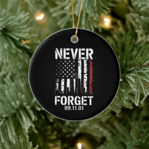Never Forget September 11 2001 Memorial Day Ceramic Tree Decoration
