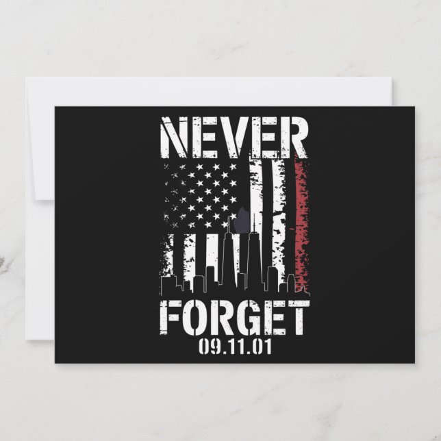 Never Forget September 11 2001 Memorial Day  Invitation (Front)