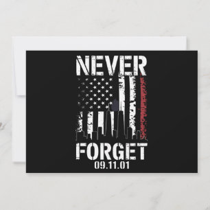 Never Forget September 11 2001 Memorial Day Invitation