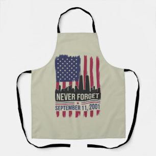 Never Forget September 11 2001 Memorial Day USA Apron
