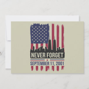 Never Forget September 11 2001 Memorial Day USA Invitation