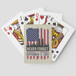 Never Forget September 11 2001 Memorial Day USA Playing Cards