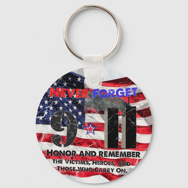 Never Forget September 11 Key Ring (Front)