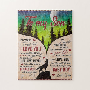 Never Forget That I Love You- Wolf Dad To Son Jigsaw Puzzle