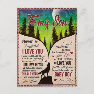 Never Forget That I Love You- Wolf Dad To Son Postcard