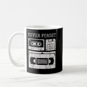 Never Forget The 80's Vintage Audio Cassette Video Coffee Mug