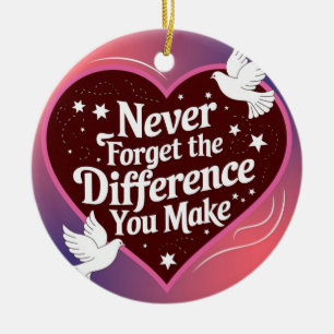 Never Forget The Difference You Make, Thankful Ceramic Tree Decoration