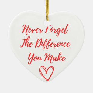 Never Forget The Difference You Make, Thankful Ceramic Tree Decoration