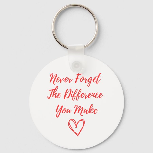 Never Forget The Difference You Make, Thankful Key Ring (Front)
