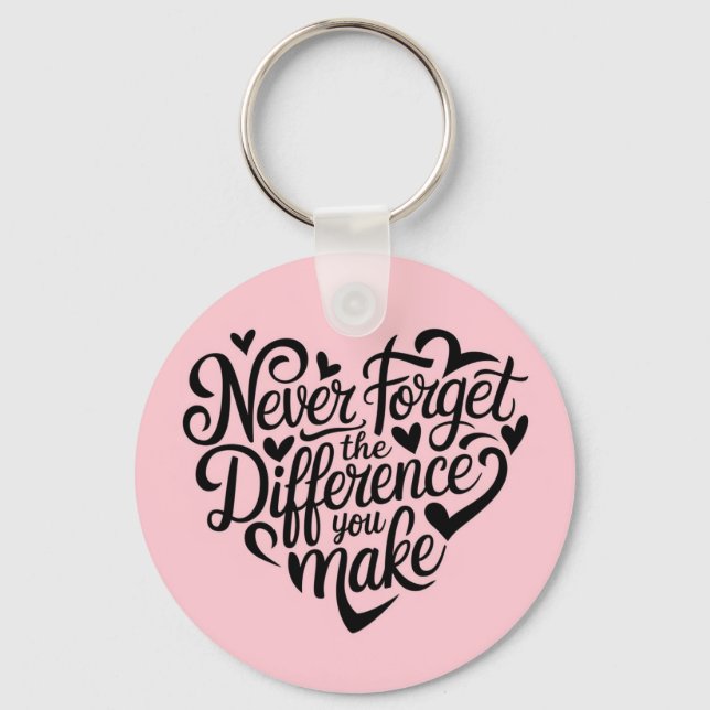 Never Forget The Difference You Make, Thankful Key Ring (Front)