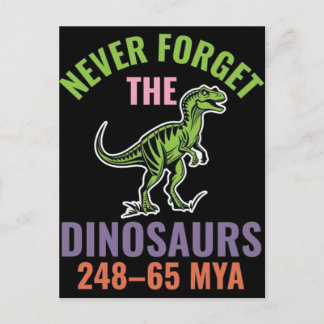 Never forget the dinosaurs 24865 mya holiday postcard