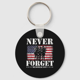 Never Forget Usa Flag Memorial Day Key Ring