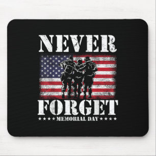 Never Forget Usa Flag Memorial Day Mouse Pad