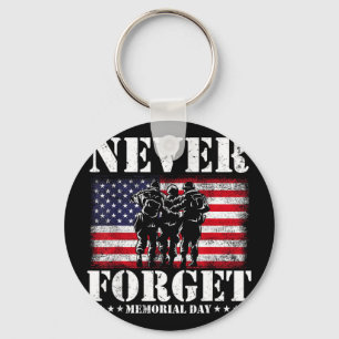 Never forget usa flag memorial day Never forget us Key Ring