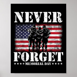 Never Forget Usa Flag Memorial Day Poster