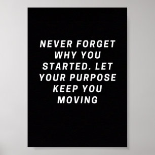 Never Forget Why You Started – Motivational Poster