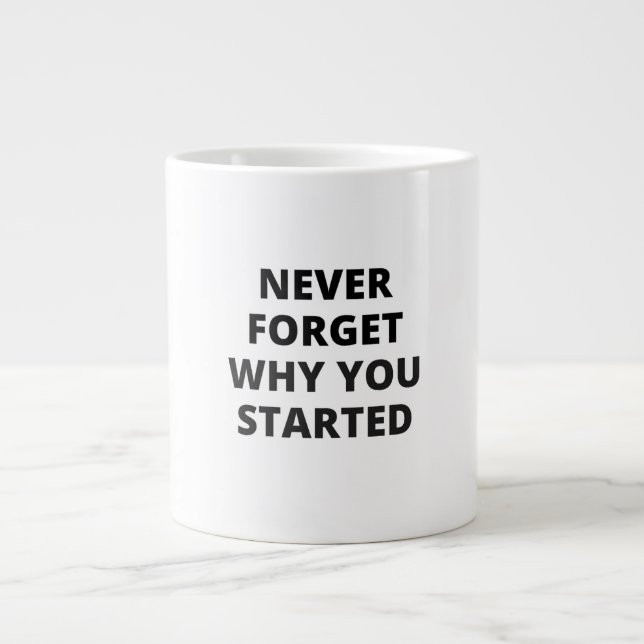Never Forget Why You Started Mug Design | Motivati (Front)