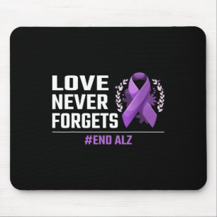 Never Forgets Alzheimer Purple Ribbon Heimer Aware Mouse Pad