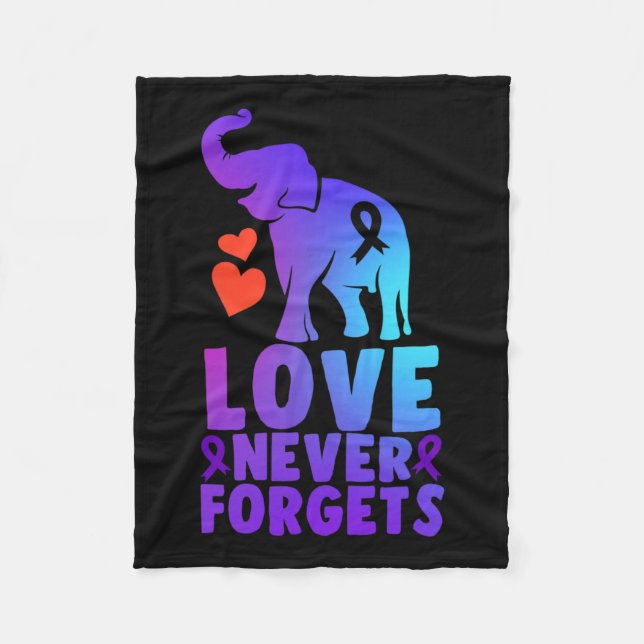 Never Forgets Alzheimerheimer Elephant 1  Fleece Blanket (Front)