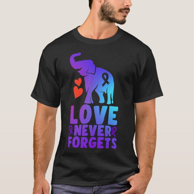 Never Forgets Alzheimerheimer Elephant 1  T-Shirt (Front)
