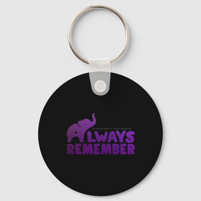 Never Forgets Alzheimerheimer Elephant 2  Key Ring (Front)