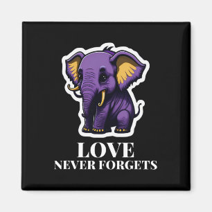 Never Forgets Elephant For Girls Alzheimerheimer's Magnet