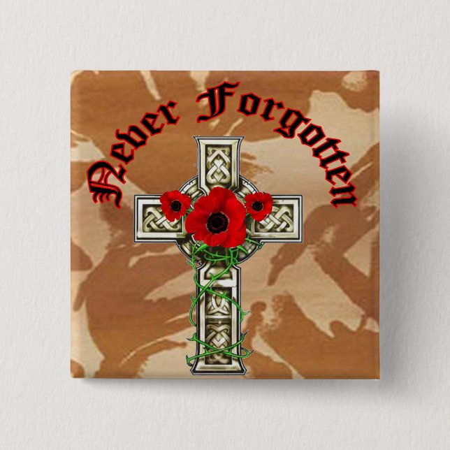 Never Forgotten 15 Cm Square Badge (Front)