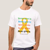 NEVER GIVE IN Churchill Quote SUICIDE PREVENTION