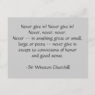 Never give in! Postcard