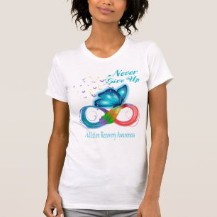 Never Give Up Addiction Recovery Awareness T-Shirt