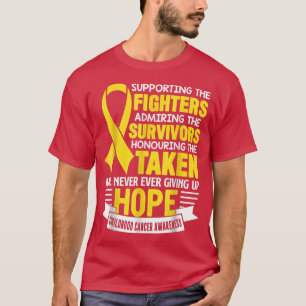 Never Give Up And Hope Childhood Cancer Awareness  T-Shirt