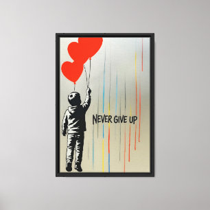 Never Give Up Balloon Boy Canvas Art Print