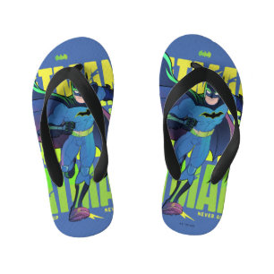 Never Give Up Batman Running Graphic Kid's Jandals