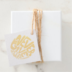 Never Give Up - Blue and Red Dark Birthday Quote Favour Tags