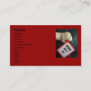Never Give Up Boxing Business Cards
