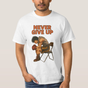 Never Give Up Boxing T-Shirt – Motivational Gym Te