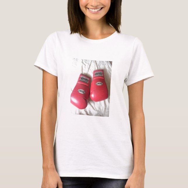 Never Give Up Boxing Womens T-shirt Fitted (Front)