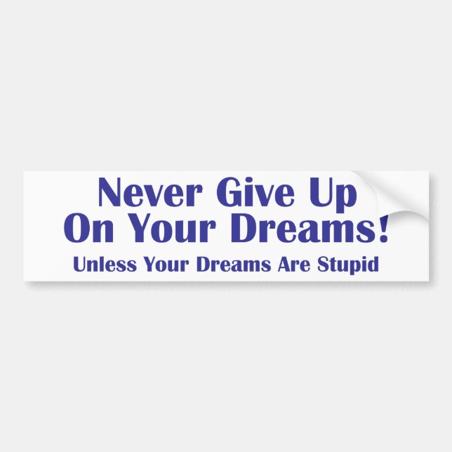 Never Give Up Bumper Sticker (Front)